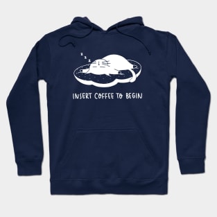 Insert coffee to begin (navy) Hoodie